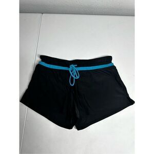 Women’s Swimming Shorts Black Blue Trim Size M See Notes